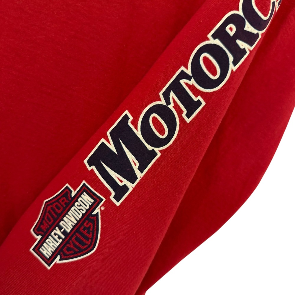 Harley Davidson Hollywood California Red Long Sleeve Hit Graphic T-Shirt M USA - Picture 7 of 11